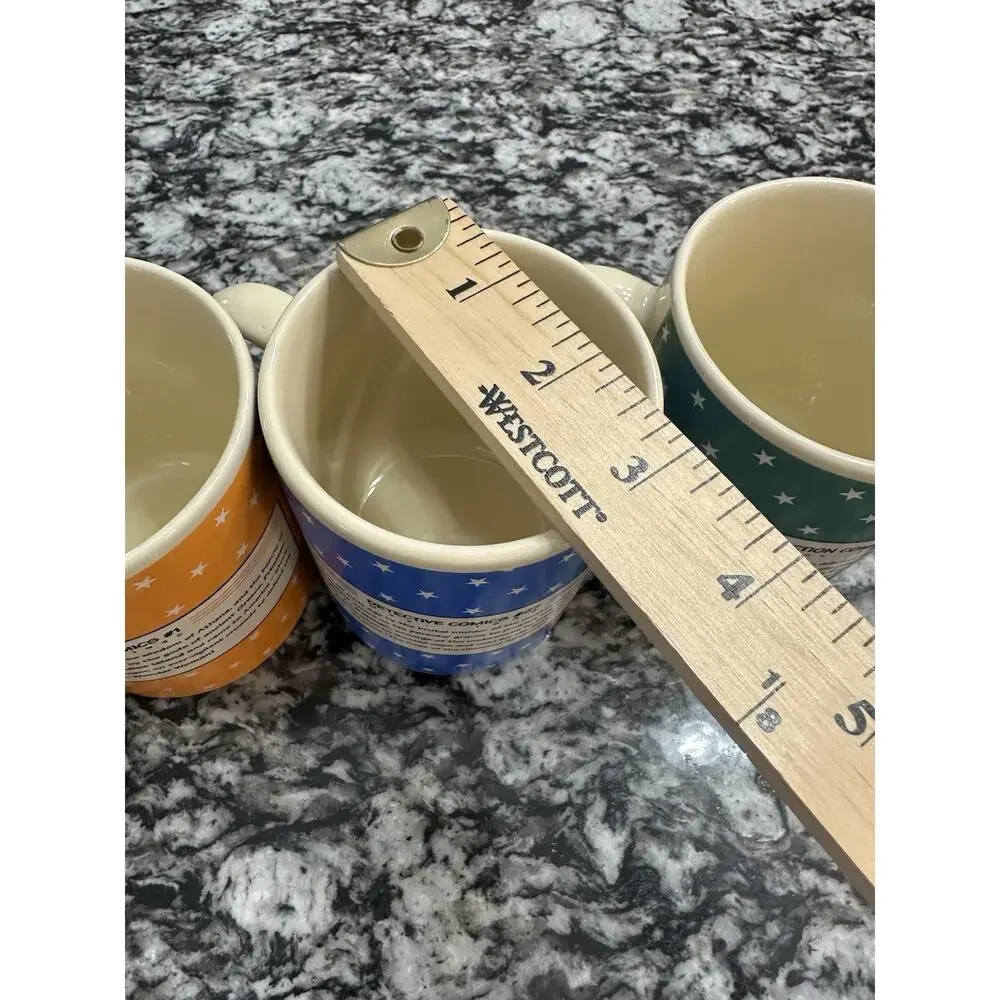 DC Comics Batman, Superman, Wonder Woman, Batman & Robin Mugs - Vintage Set of 4